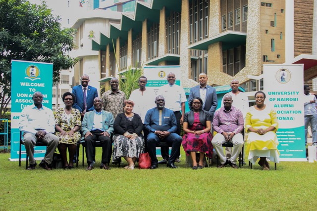 Newly elected UONAA officials with UoN management